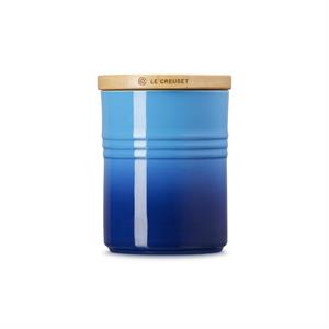 Le Creuset Azure Stoneware Medium Storage Jar with Wooden Lid